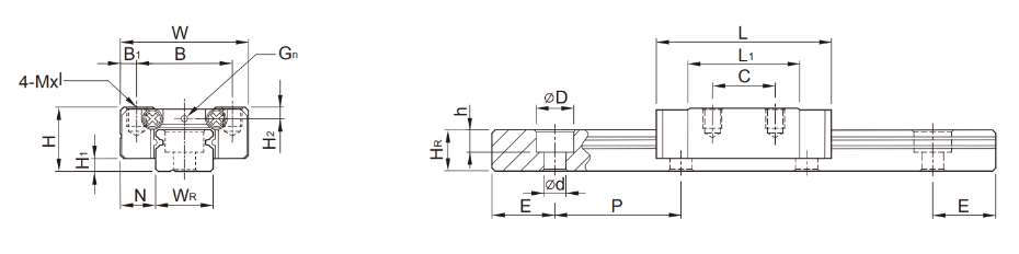 上银微型直线香蕉视频APP下载MGN9规格尺寸